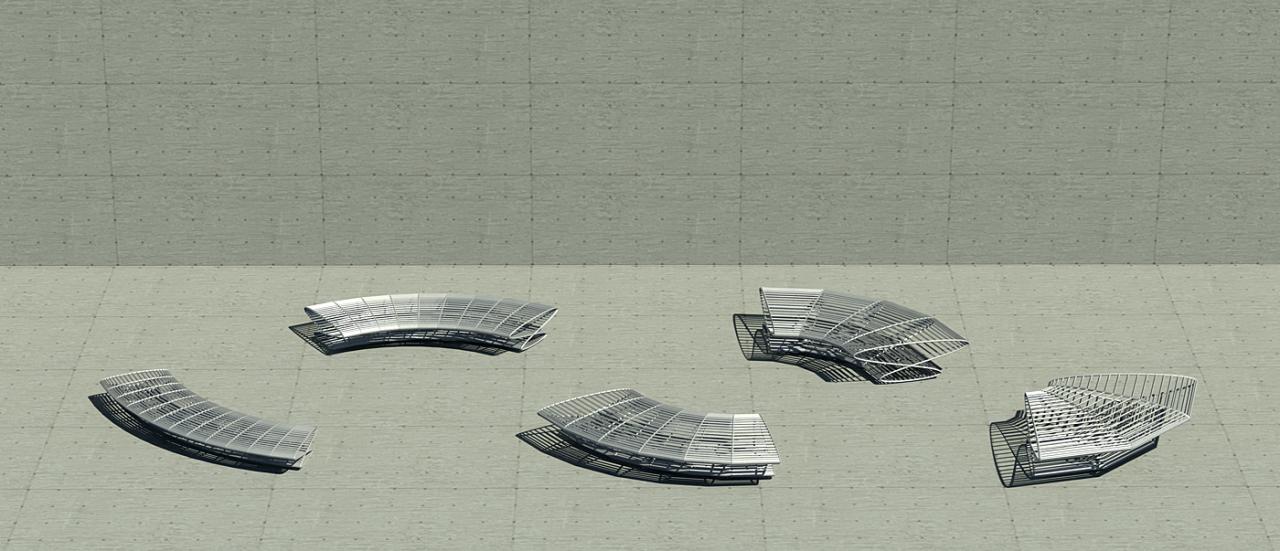 Το γλυπτό "Ελεύθερη διάταξη" στο χώρο