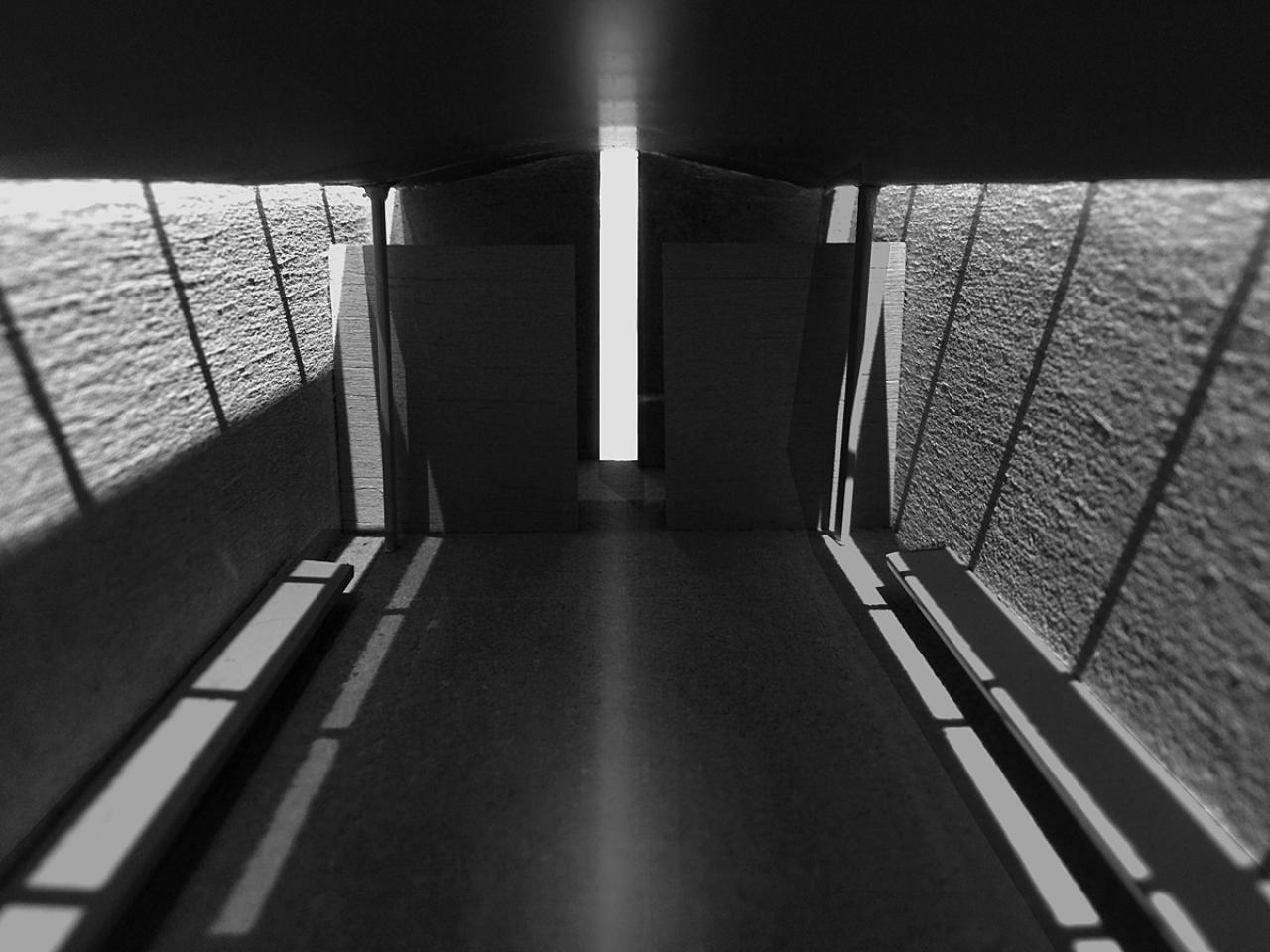 Μακέτα του έσω χώρου. Διακρίνεται η σχέση φωτός σκιάς